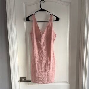 Amazon Pink Textured Mini Dress
